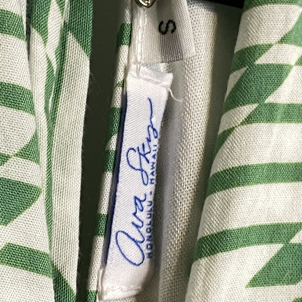 Ava Sky Green White Geometric Women Jumpsuit Small Jumper Jorja Green Ladder NWT - Picture 5 of 10